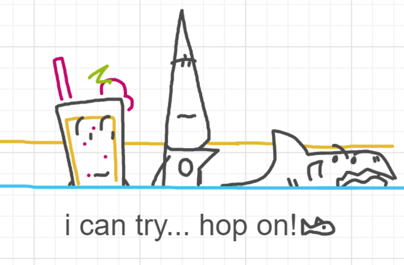 A panel from Running Duos, episode four of the Board Boards object show by Furretwalk/WalkingFurret.